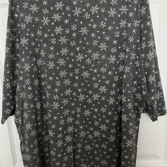 WOMAN WITHIN SNOWFLAKE 3/4 SLEEVE TOP GRAY 22/24 1X - Picture 7 of 8